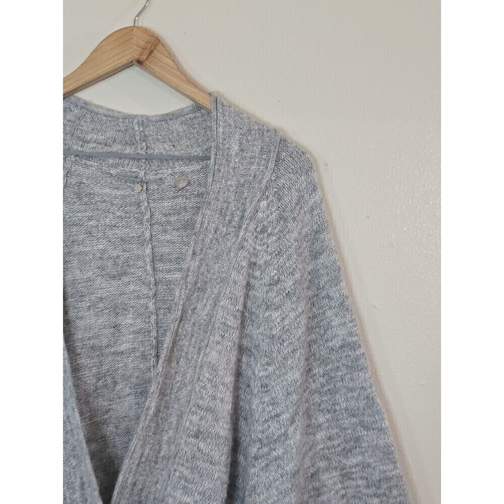 Anthropologie Knit & Knotted Alpaca Wool Blend Wrap Cardigan Gray Womens M - Picture 3 of 16